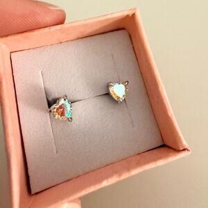 Aurora Sterling Silver Heart Stud Earrings